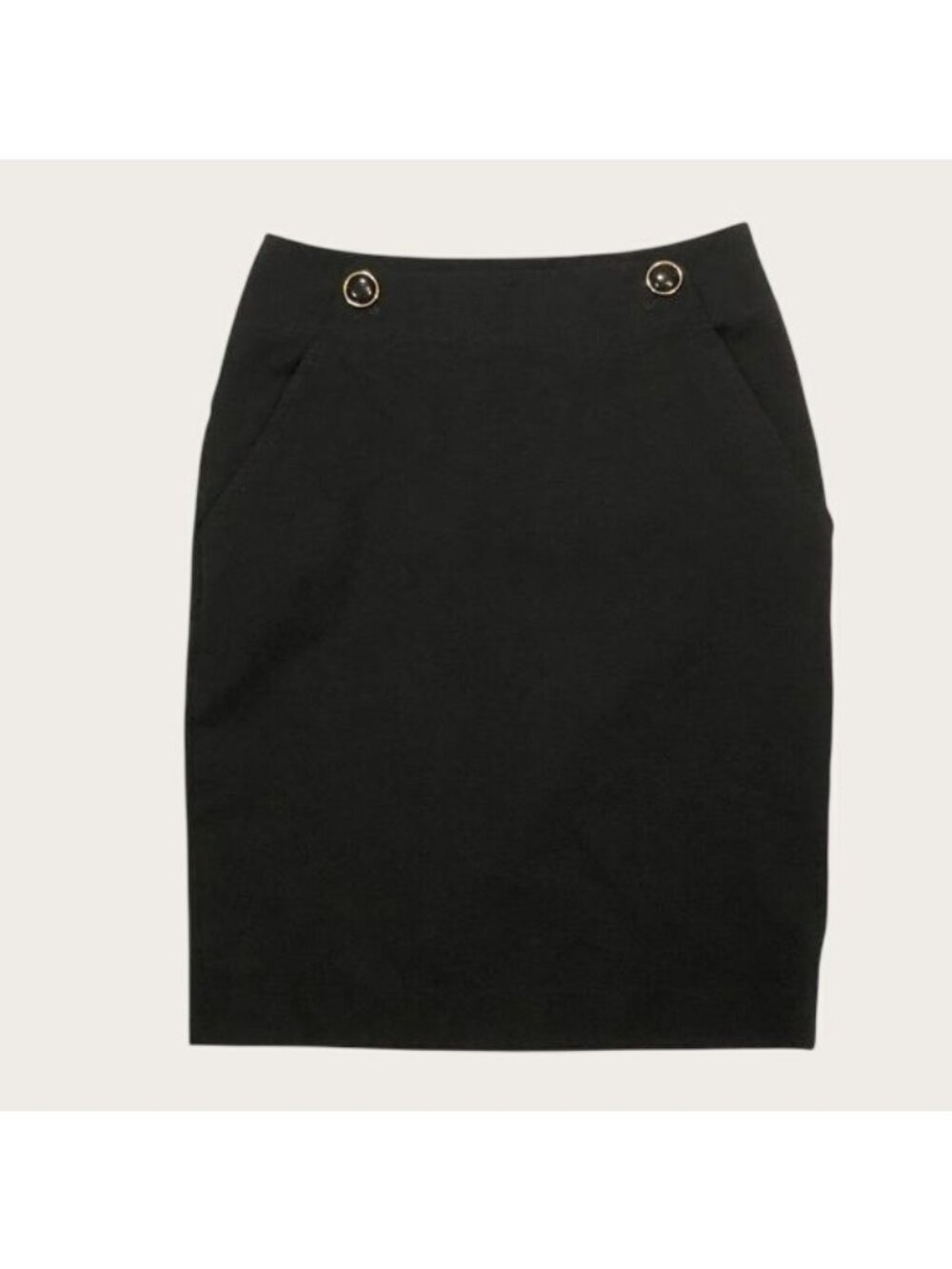 Banana Republic Black Pencil Skirt With Gold Button Accents Size 0
